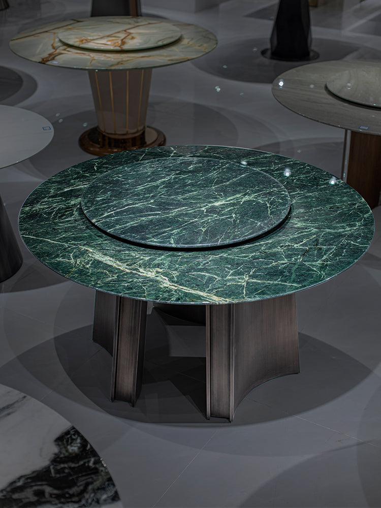 Verde Marble Round Dining Table