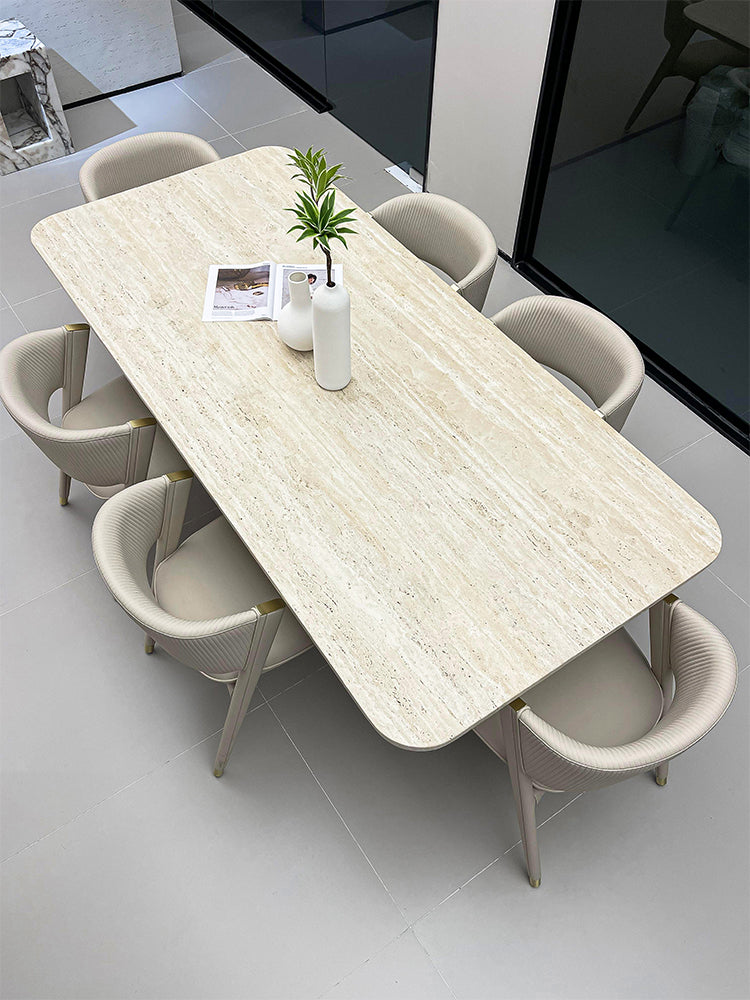 Travertine Marble Dining Table