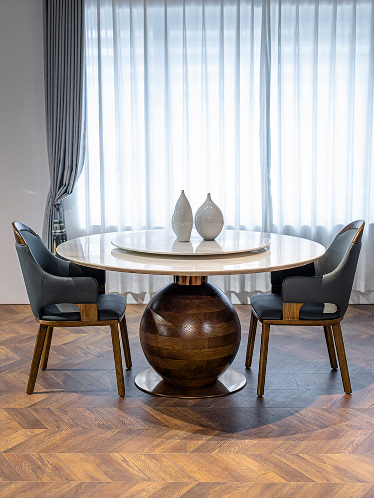 Volakos White Marble Round Dining Table