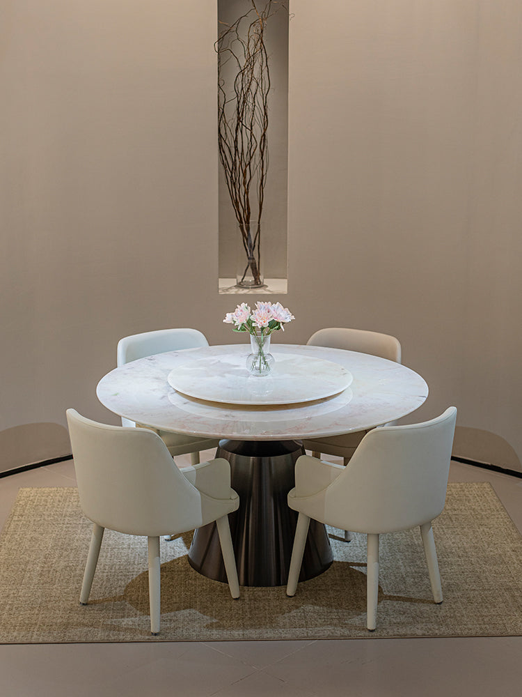 Fendi White Marble Round Dining Table