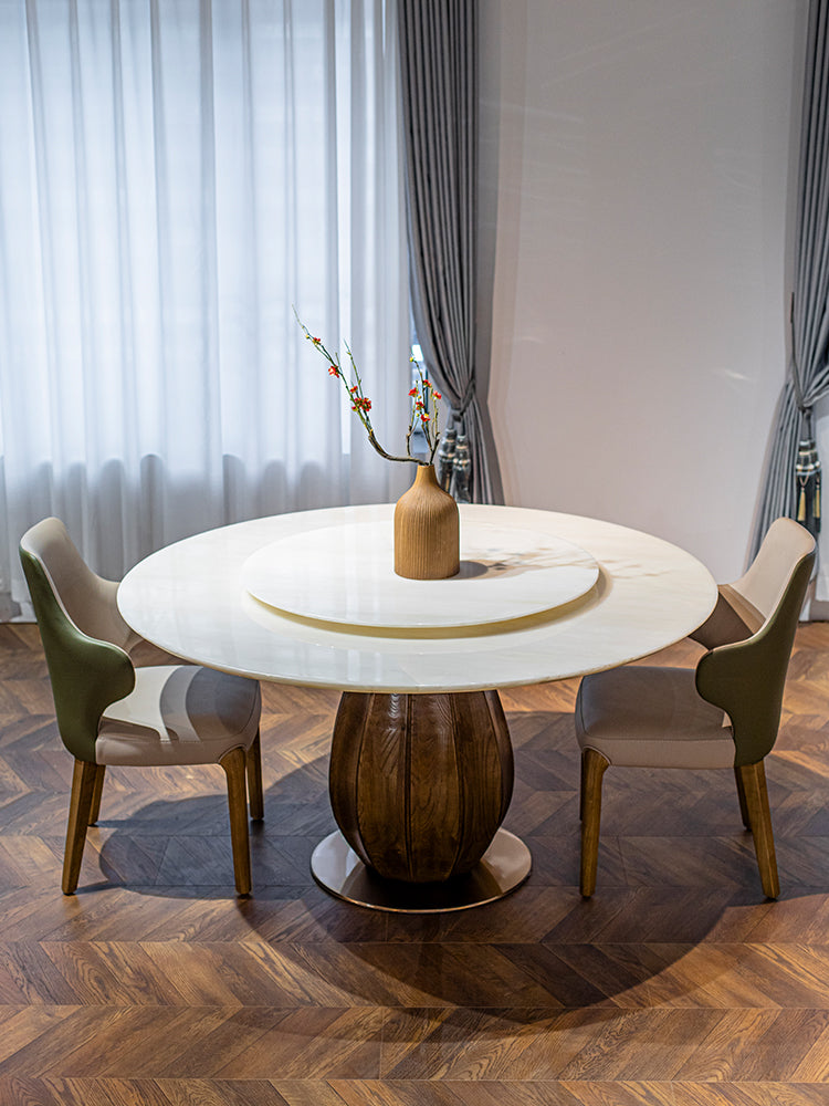 Milan White Jade Marble Dining Table