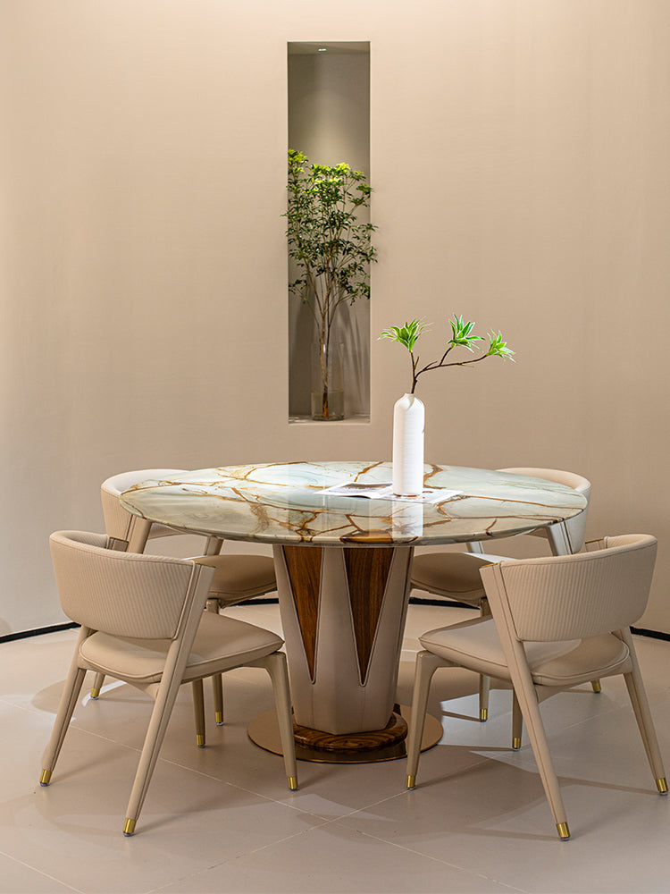 Roman Impression Marble Round Dining Table