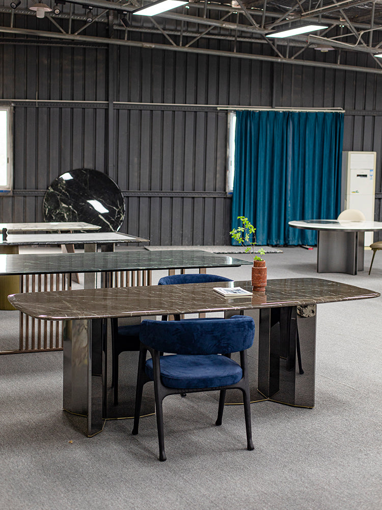 Denver Gray Marble Dining Table