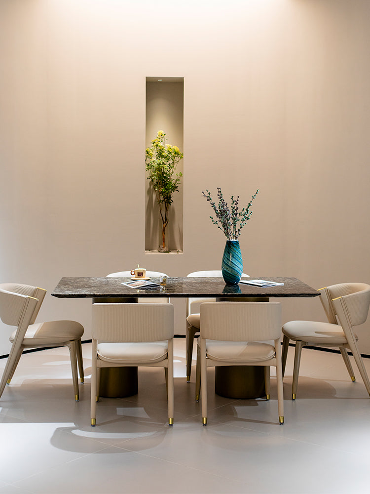 Platinum Diamonds Marble Dining Table