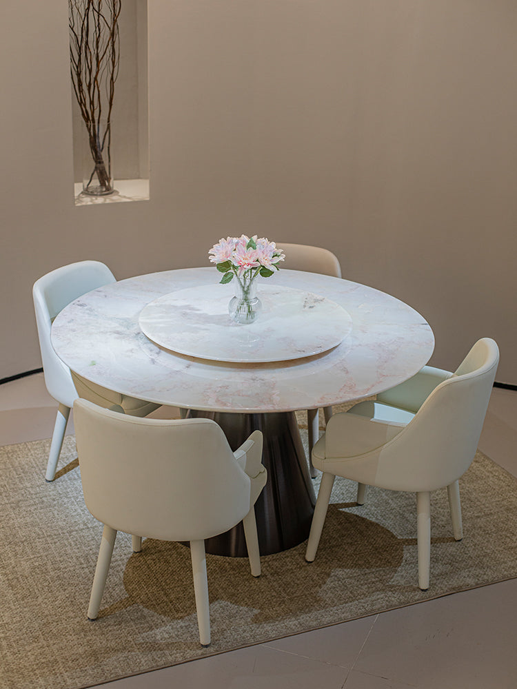 Fendi White Marble Round Dining Table