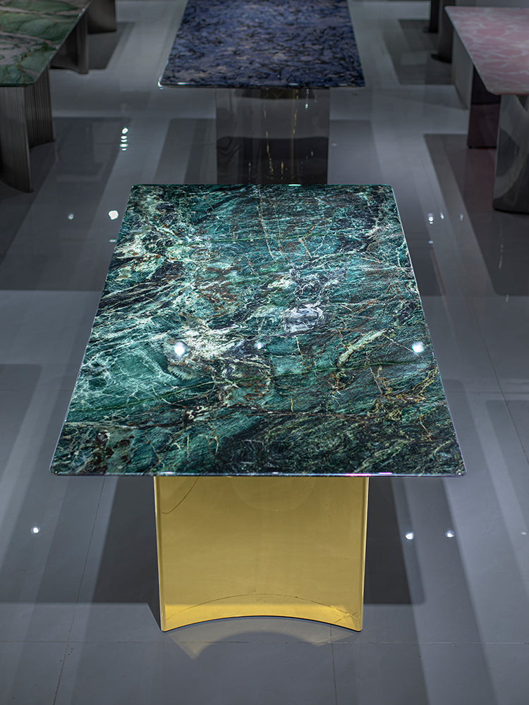 Cat Eyes Green Marble Dining Table