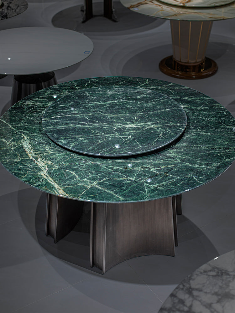 Verde Marble Round Dining Table