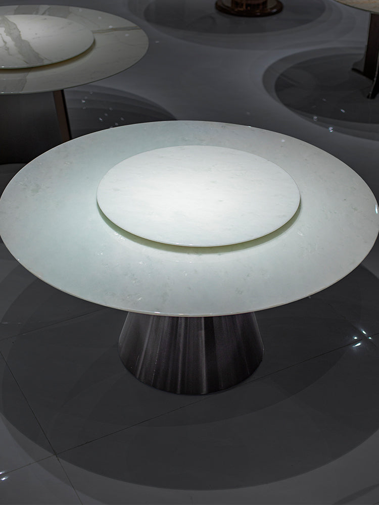 Royal Concubine White Diamond Marble Round Dining Table