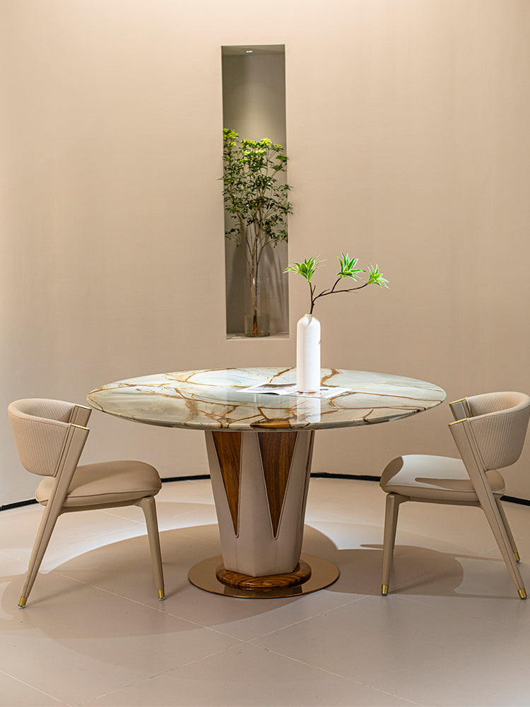 Roman Impression Marble Round Dining Table