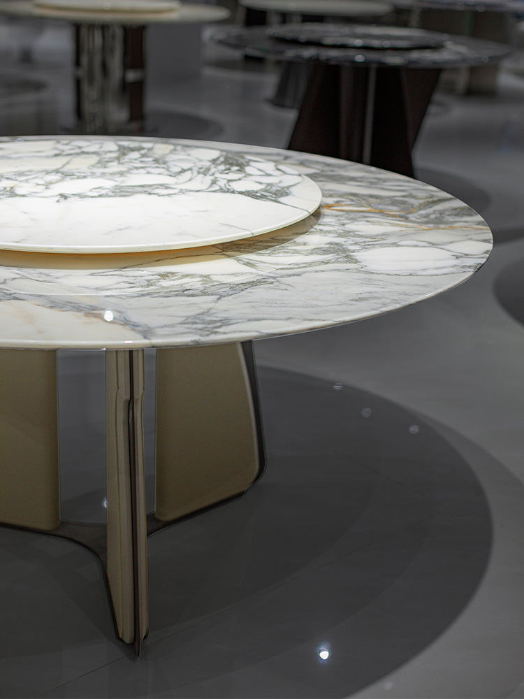 Arabescato Corchia Marble Round Dining Table