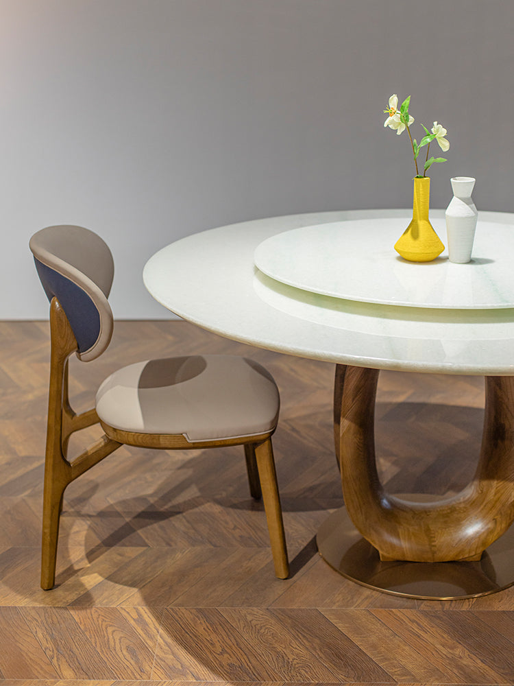 Colombian White Marble Round Dining Table