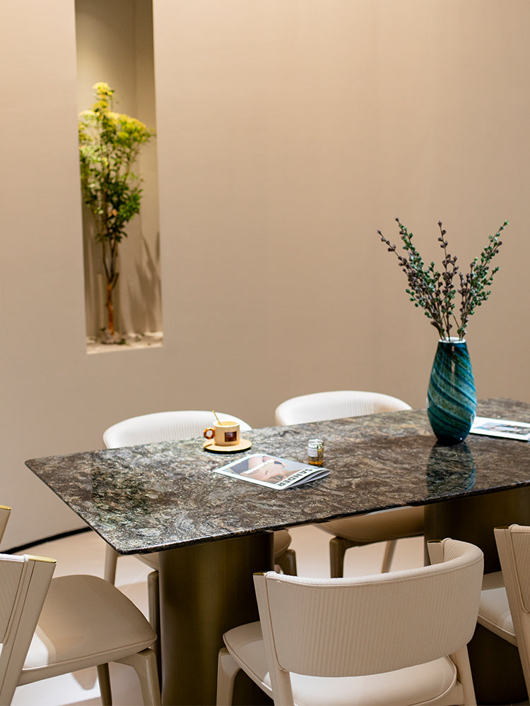 Platinum Diamonds Marble Dining Table