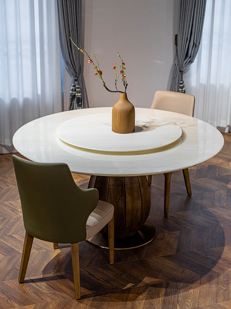 Milan White Jade Marble Dining Table