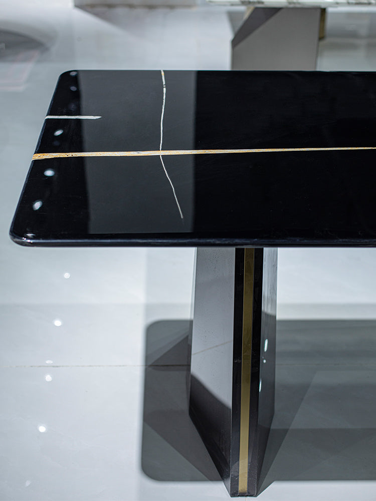 Lauren Black Gold Marble Dining Table