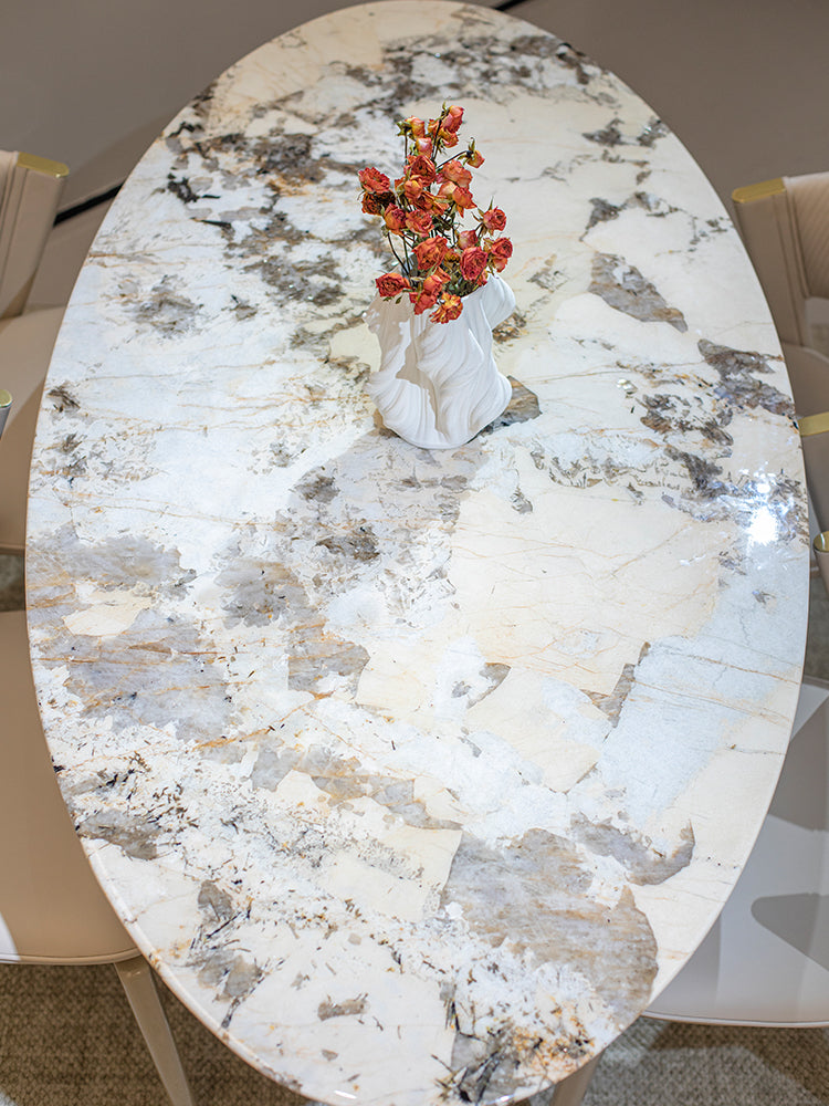 Pandora Oval Marble Dining Table