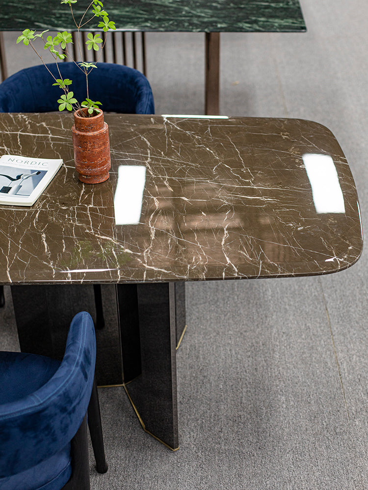 Denver Gray Marble Dining Table