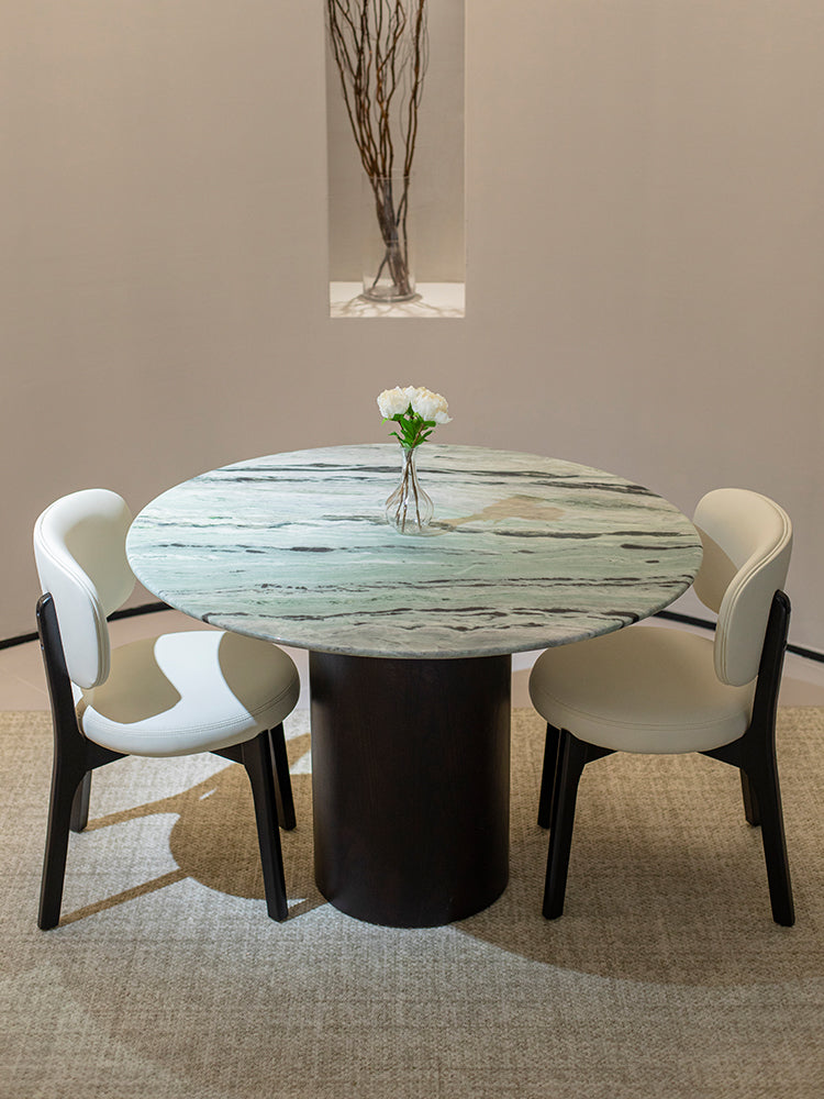 Cloud Emerald Marble Round Dining Table
