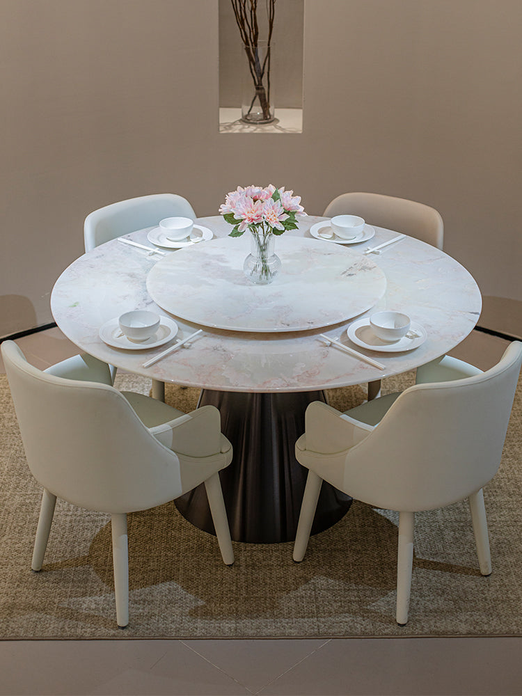 Fendi White Marble Round Dining Table