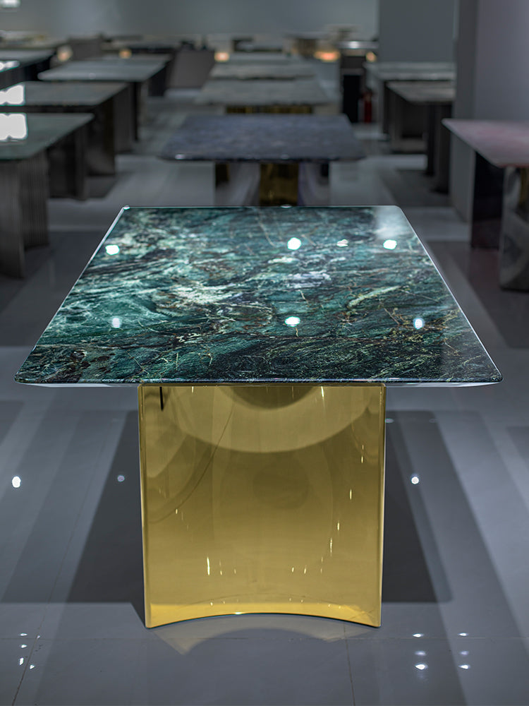 Cat Eyes Green Marble Dining Table