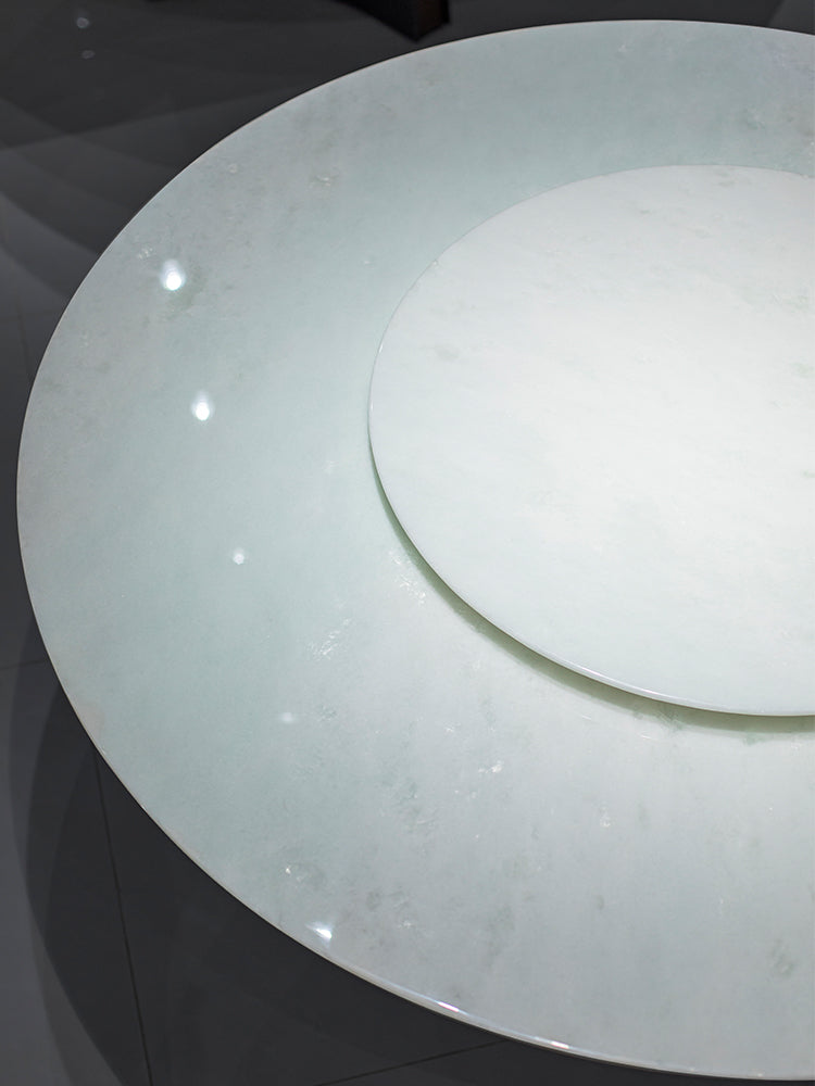 Royal Concubine White Diamond Marble Round Dining Table