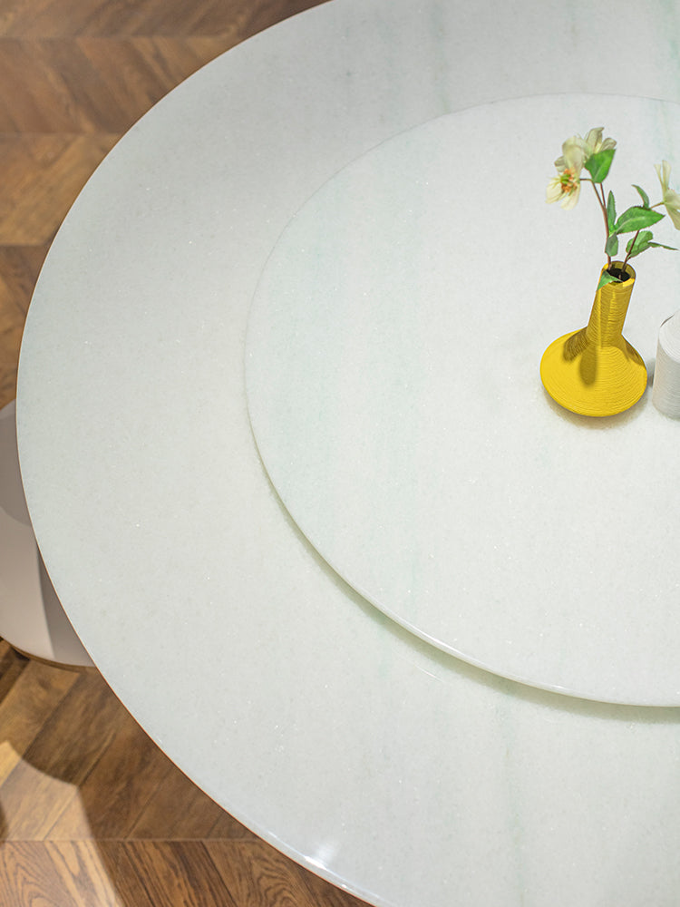 Colombian White Marble Round Dining Table