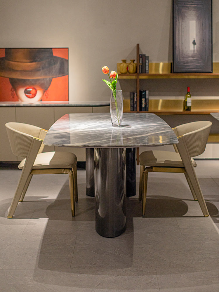 Space Grey Marble Dining Table
