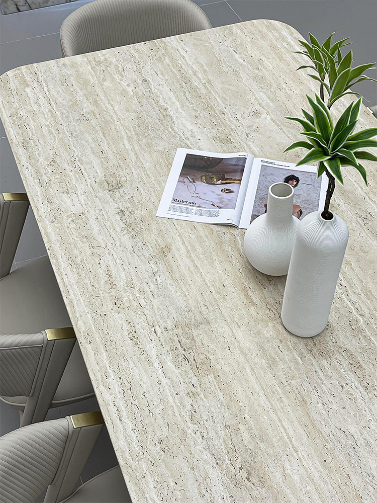 Travertine Marble Dining Table