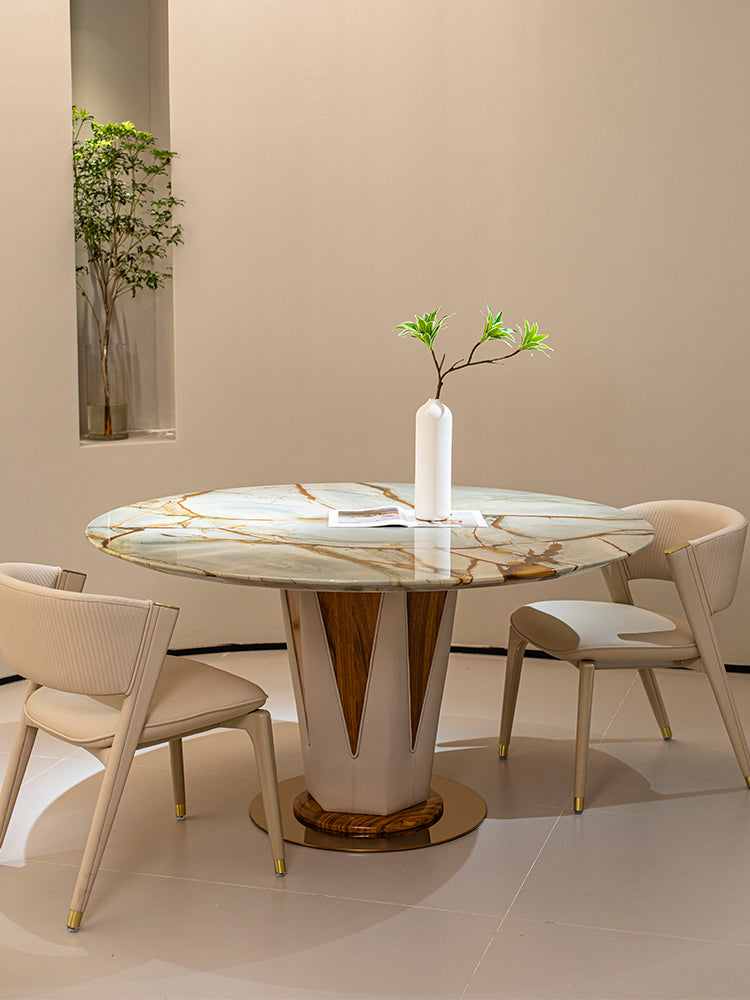 Roman Impression Marble Round Dining Table
