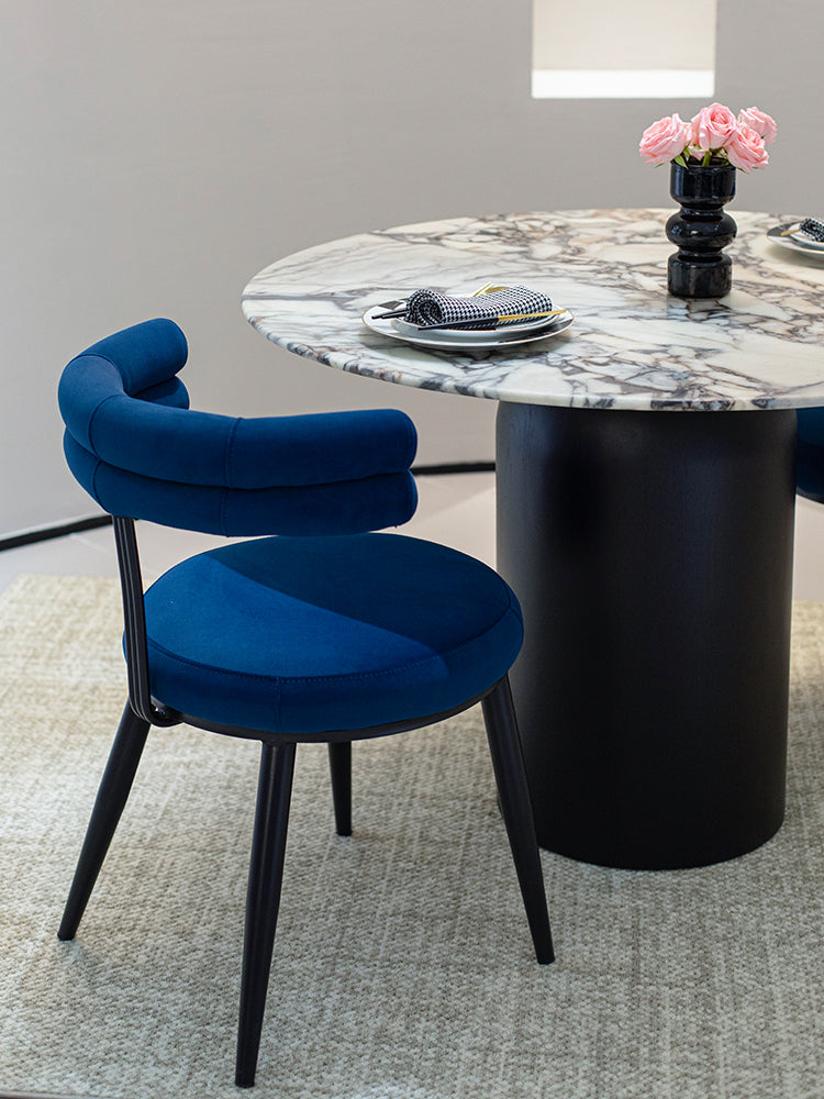 Elephant White Marble Round Dining Table