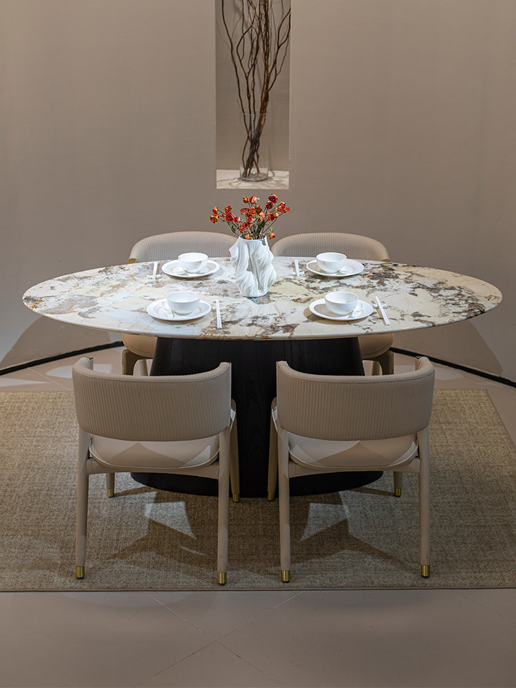 Pandora Oval Marble Dining Table