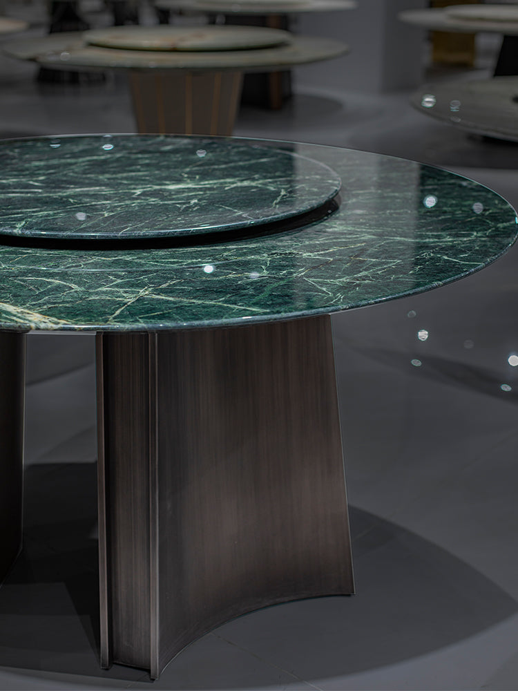 Verde Marble Round Dining Table