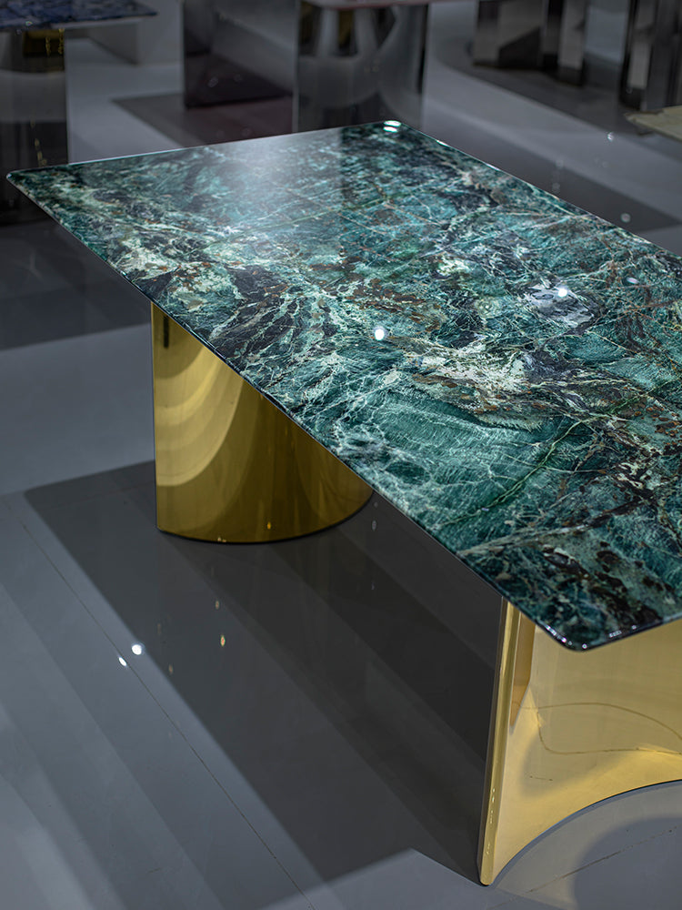 Cat Eyes Green Marble Dining Table