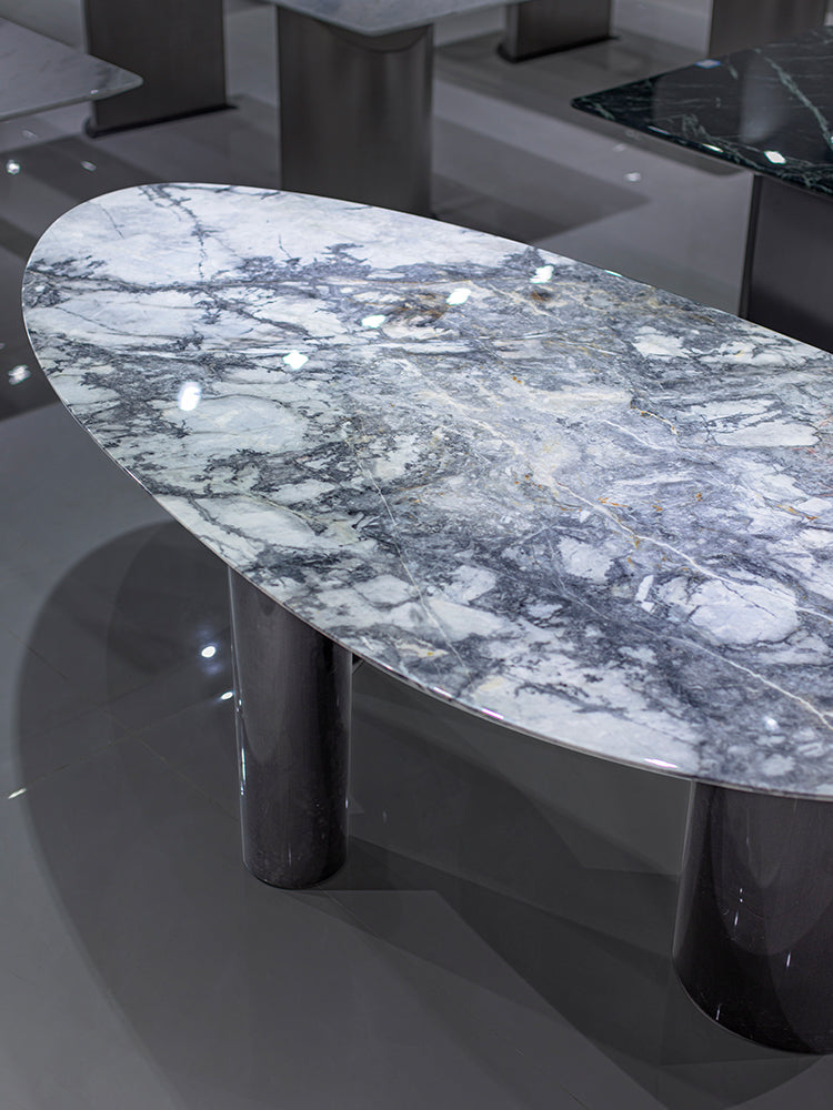 Snowy River Drop Marble Dining Table