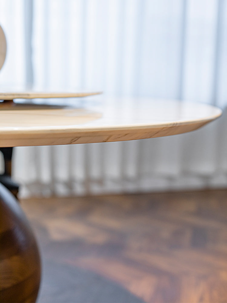 Volakos White Marble Round Dining Table