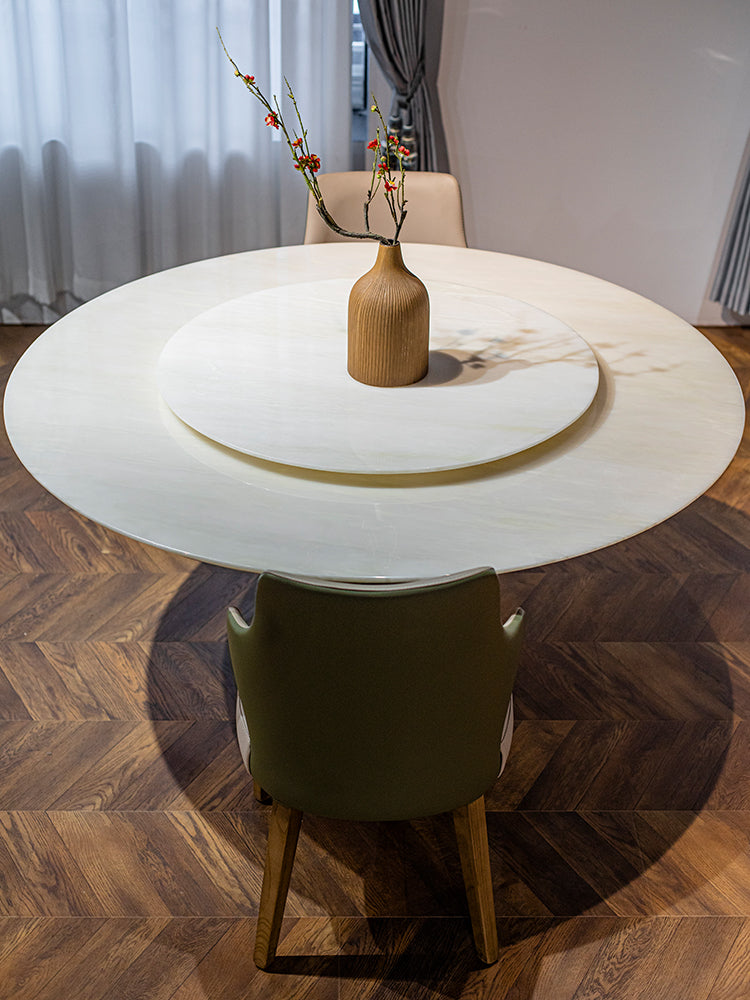 Milan White Jade Marble Dining Table