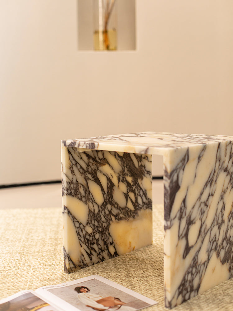 Calacatta Viola Marble Single Layer Side Table