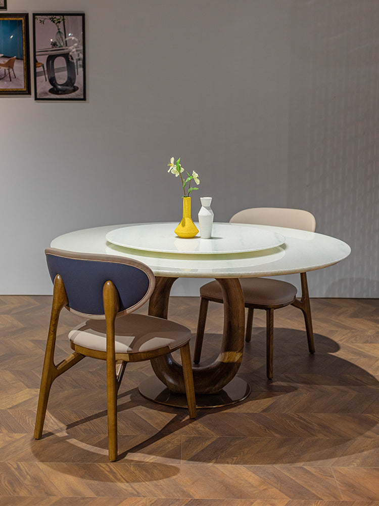 Colombian White Marble Round Dining Table