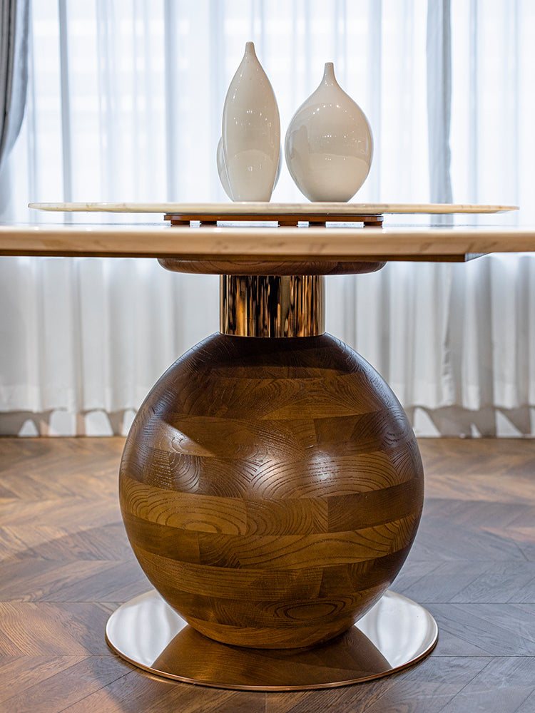 Volakos White Marble Round Dining Table