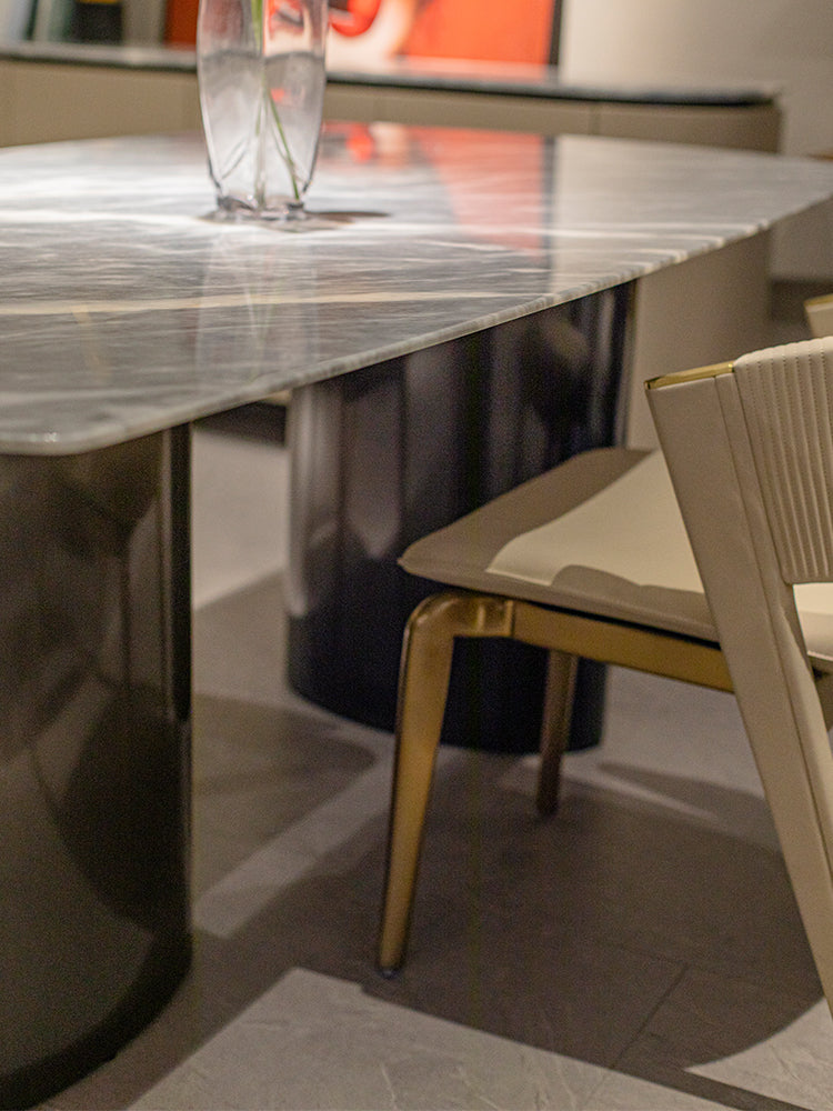 Space Grey Marble Dining Table