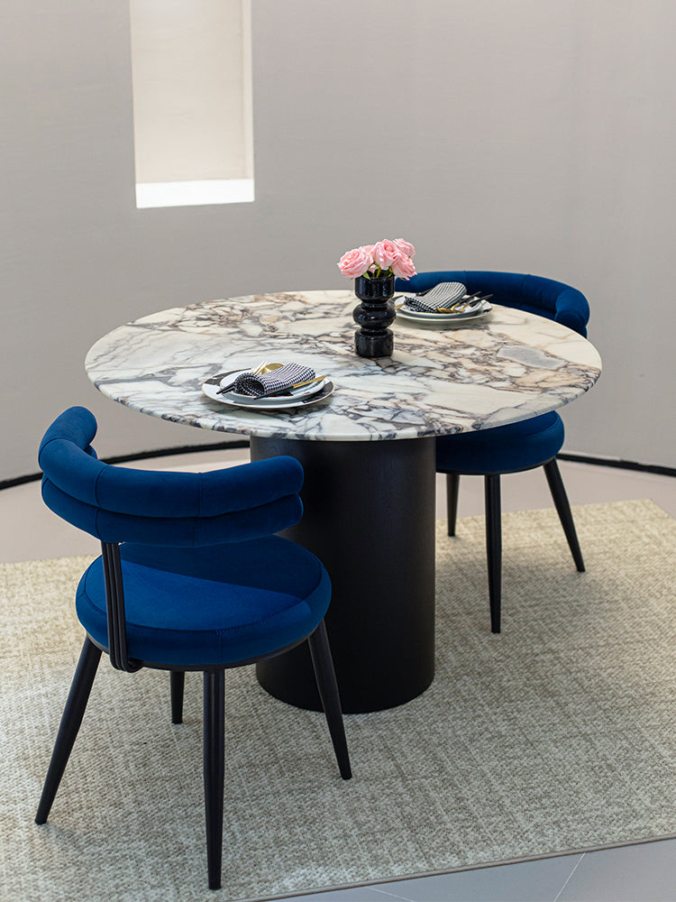 Elephant White Marble Round Dining Table