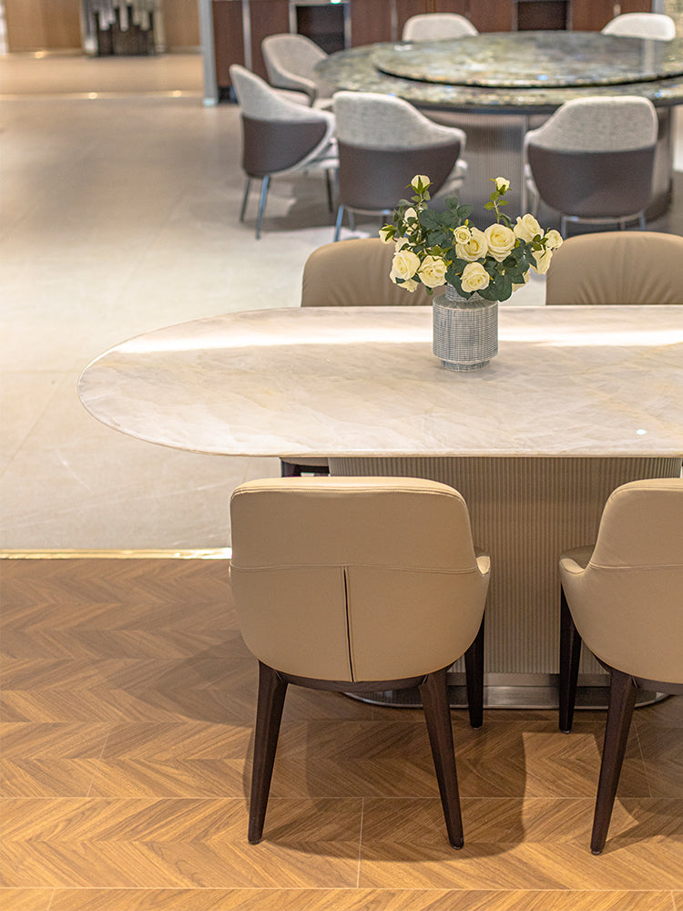 White Ice Jade Marble Dining Table