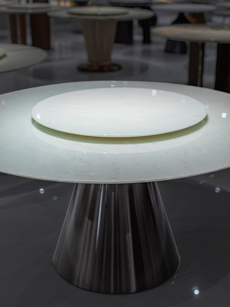 Royal Concubine White Diamond Marble Round Dining Table