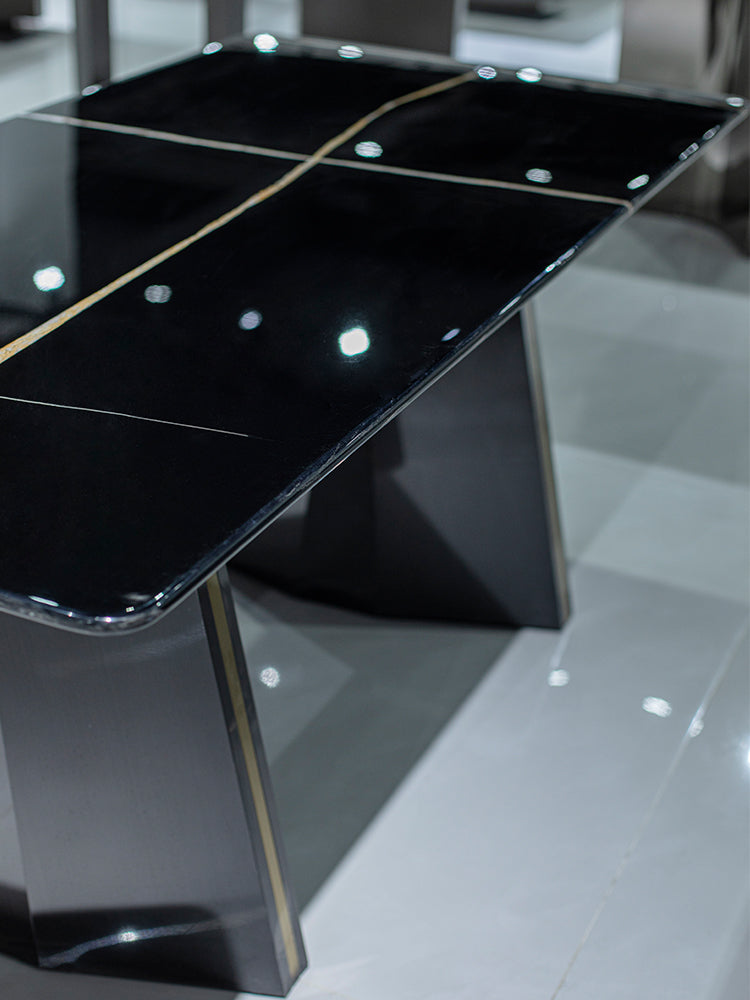 Lauren Black Gold Marble Dining Table