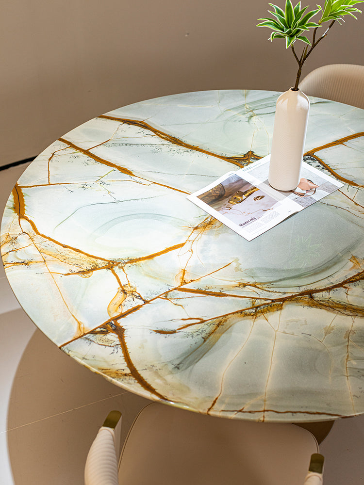 Roman Impression Marble Round Dining Table