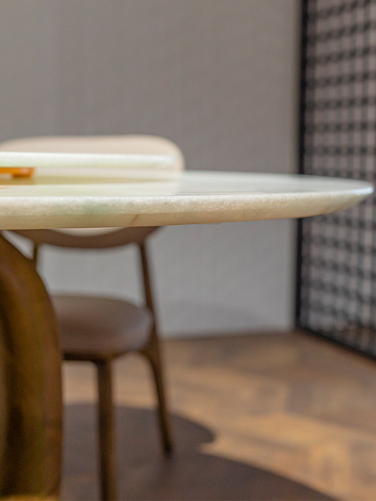 Colombian White Marble Round Dining Table