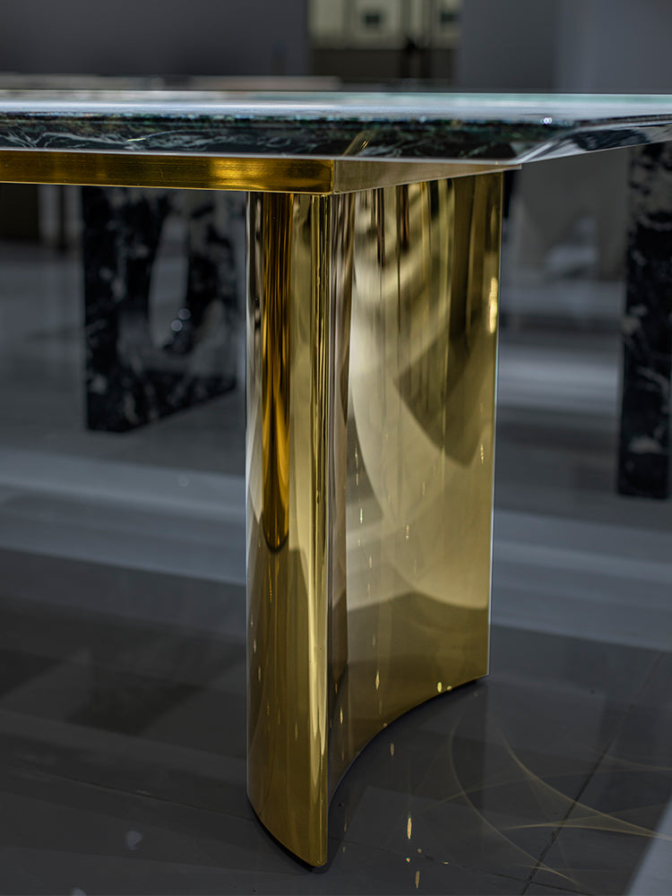 Cat Eyes Green Marble Dining Table