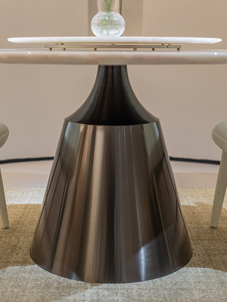 Fendi White Marble Round Dining Table