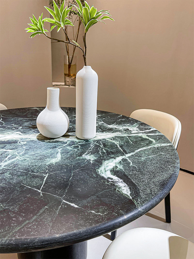 Prada Green Marble Round Dining Table