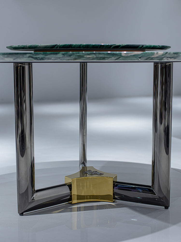 Norwegian Green Marble Round Dining Table