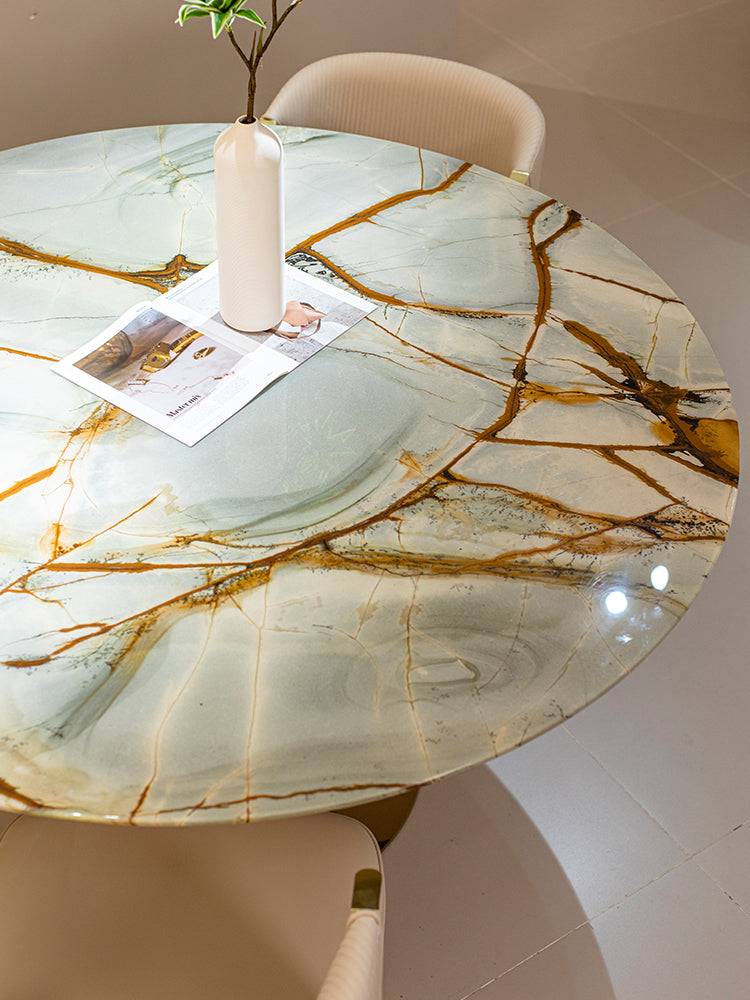 Roman Impression Marble Round Dining Table